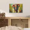 Olifant - Kunst - Schilderij - Dieren - Regenboog aluminium wit klein -sfeer3