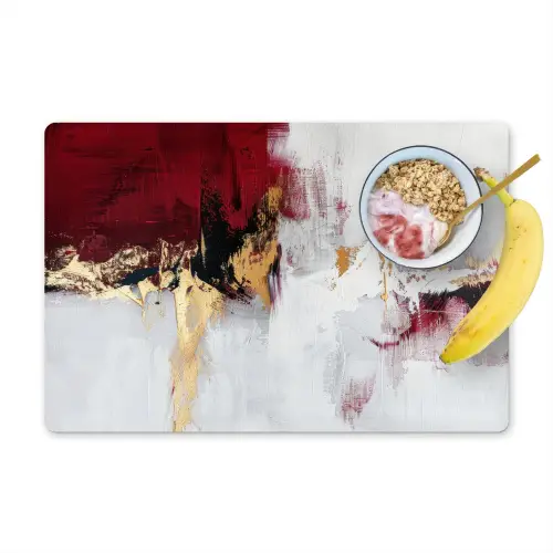 Rood - Marmer - Abstract - Goud - Modern Placemat vinyl groot -zzzproduct_Kitchenyeah-website