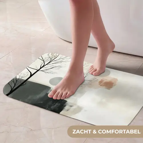 Wabi sabi - Beige - Plant Badmat klein -USP_ZachtNL
