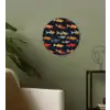 Vissen - Patroon - Kleurrijk Wandcirkel kunststof plaat 5mm dik klein 188 -sfeer3