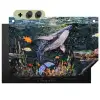 Mozaïek - Walvis - Koraal - Water Inductie beschemer met haakjes klein -3d