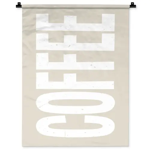 Wit - Koffie - Vintage - Decoratie Wandkleed katoen klein -zz3d