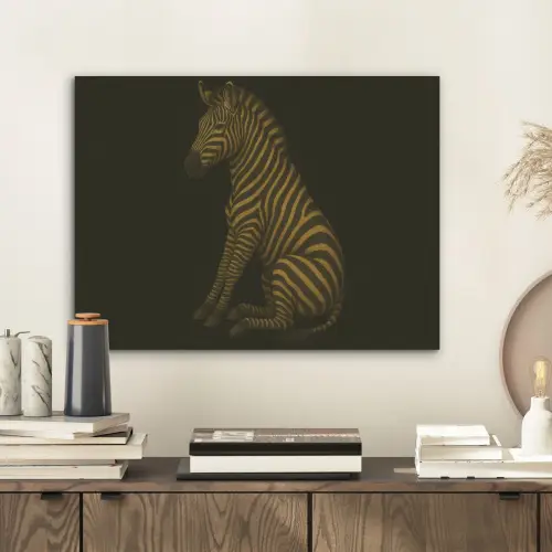 Zebra - Strepen - Goud PET vilt klein -sfeer1