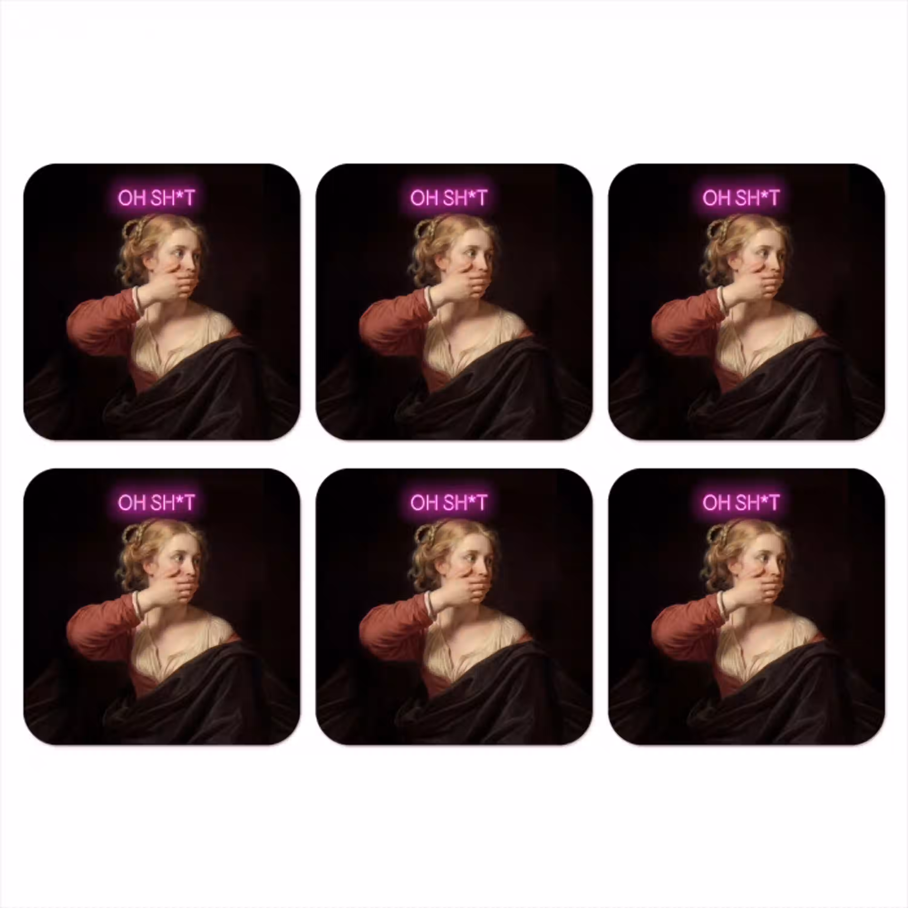 Quote - Neon - vrouw onderzetter kurk middel -3d