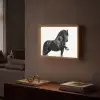 Fries - Hengst - Modern Light Box met batterij (Wandlamp) middel -sfeer1