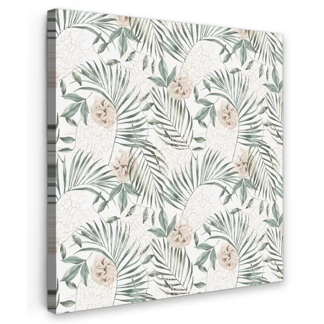 Monstera - Palmblad - Jungle - Tropisch Tuinposter op houten frame 2 cm dik klein -3d