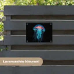 Kwal - Tentakels - Blauw - Licht tuinposter los doek klein -sfeer3