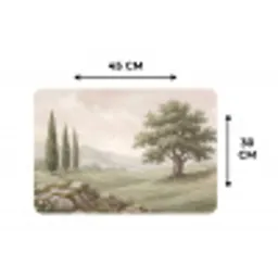 Heuvellandschap - Bomen - Natuur - Groen Placemat vinyl groot -specs