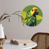 Papegaai - Groen - Snavel - Abstract Wandcirkel behangsticker klein -sfeer3