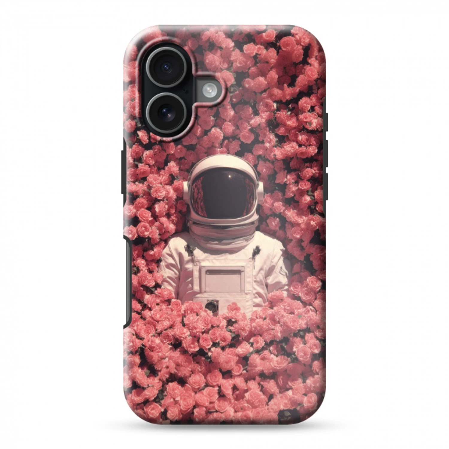 Bloemen - Roze - Astronaut Toughcase MagSafe Apple iPhone 17 klein -3d
