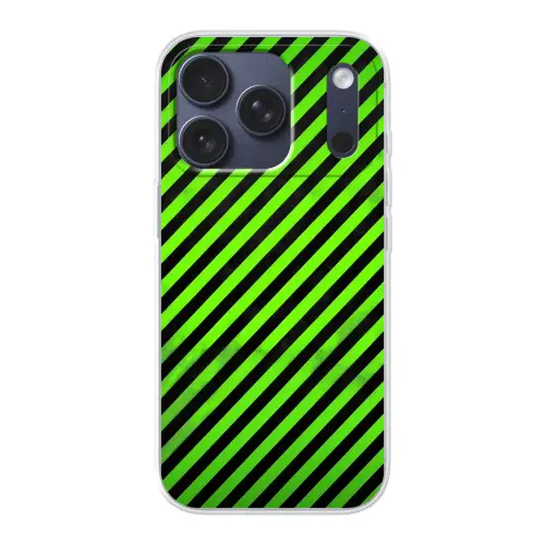 Gaming - Strepen - Schuin - Groen Telefoonhoesje iPhone 17 Pro klein -3d