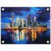 Skyline Toronto - Modern - Stadslicht - Blauw tuinposter los doek klein -3d
