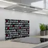 Tekens - Wit - Zwart keuken achterwand spatscherm klein 900 -3d_schuin