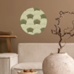 Bladeren - Structuur - Groen Wandcirkel behangsticker klein 186 -sfeer1