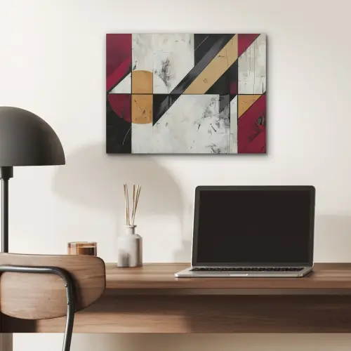 Modern - Abstract - Geometrisch - Rood - Industrieel PET vilt klein -sfeer5