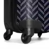 Visgraatstructuur met lichtroze lijnen op donkerblauw NBS - Handbagage koffer - Kinderen Unisex middel -wiel