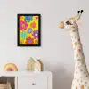 Bloemen - Illustratie - Kleurrijk fotolijst zwart zonder passe partout klein -usfeer4_kinderkamer