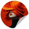 Oranje - Hoed - Vrouw Wandcirkel behangsticker klein -3d