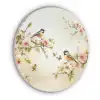 Takken - Bloemen - Vogeltjes - Roze Akoestische PET Vilt - Rond klein -3d