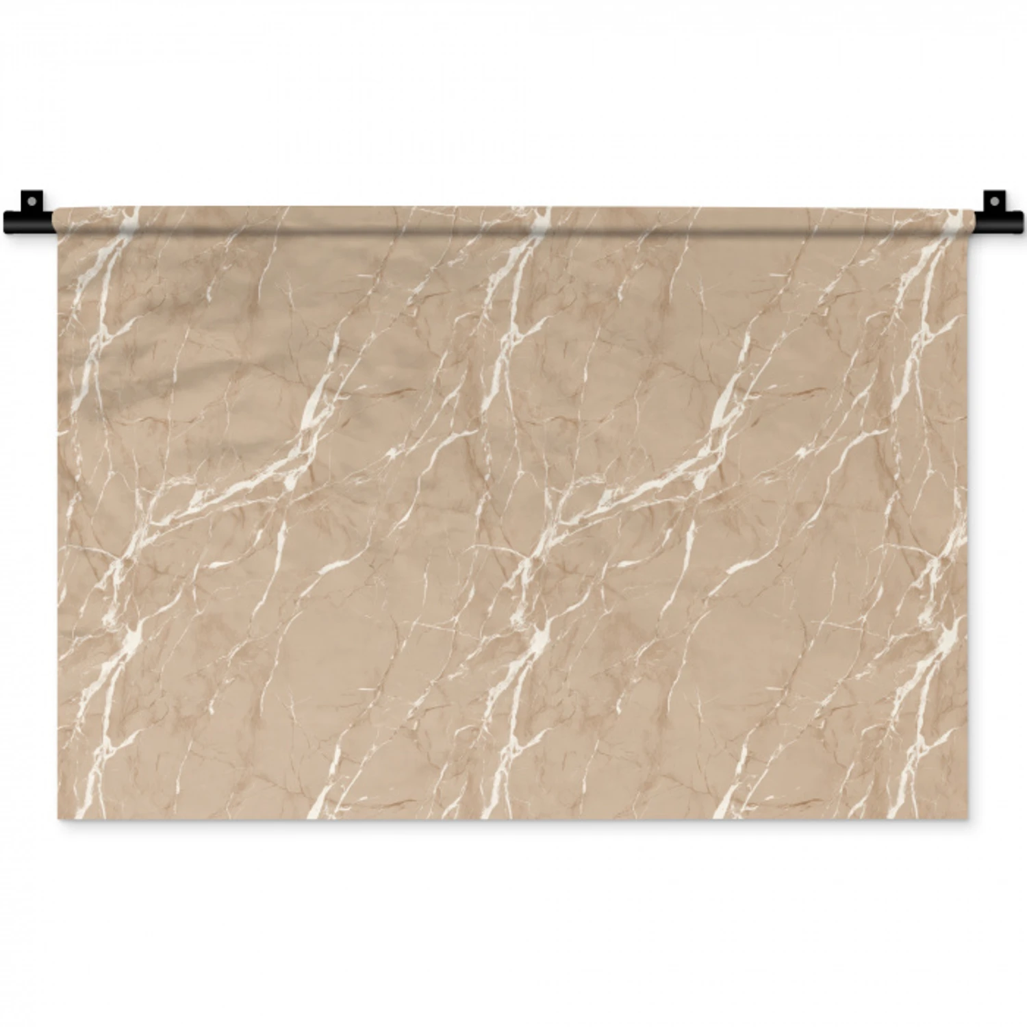Beige - Marmer - Organisch - Wit Wandkleed katoen klein 269 -zz3d
