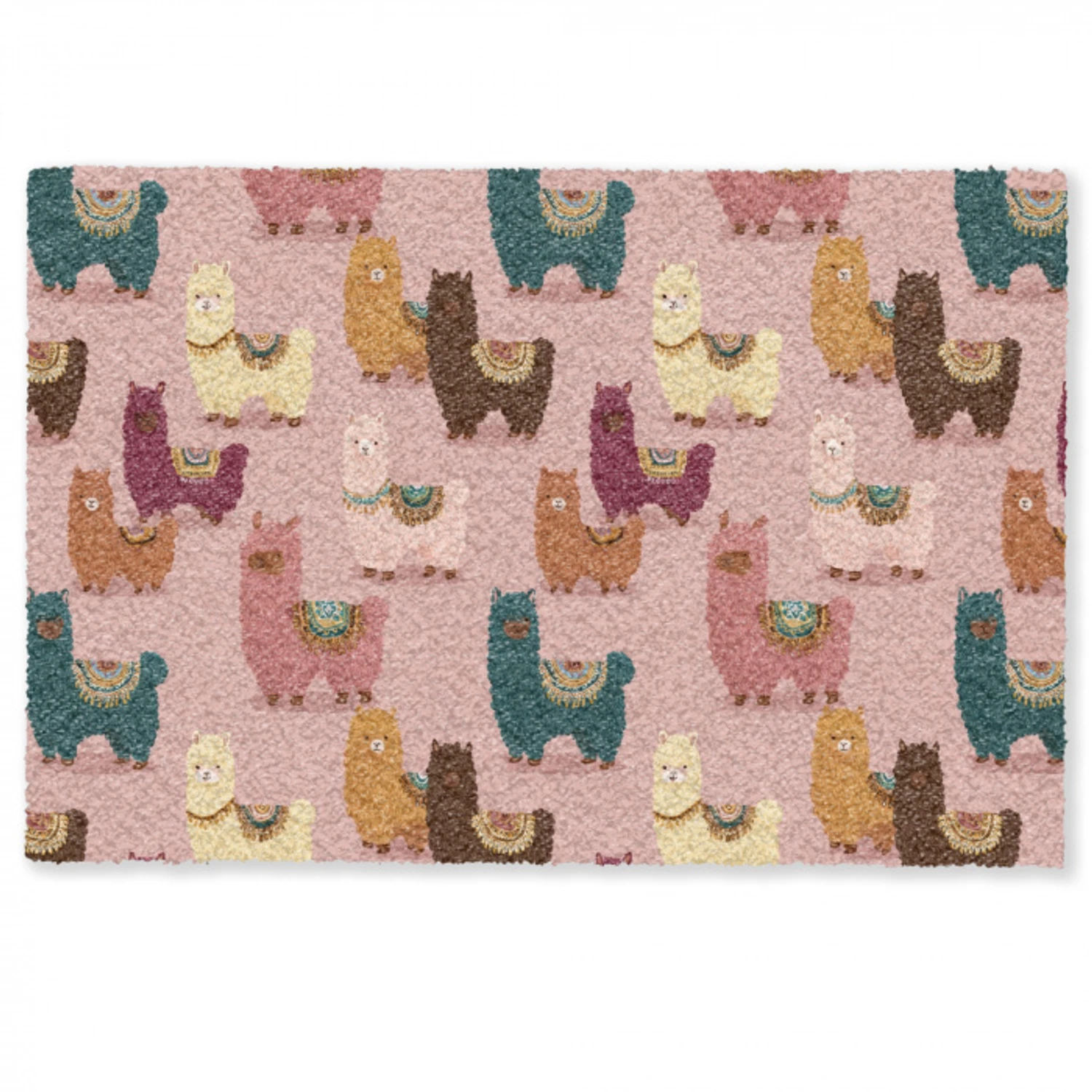 Alpaca's - Patroon - Kleurrijk Deurmat klein 898 -zkaufland3d
