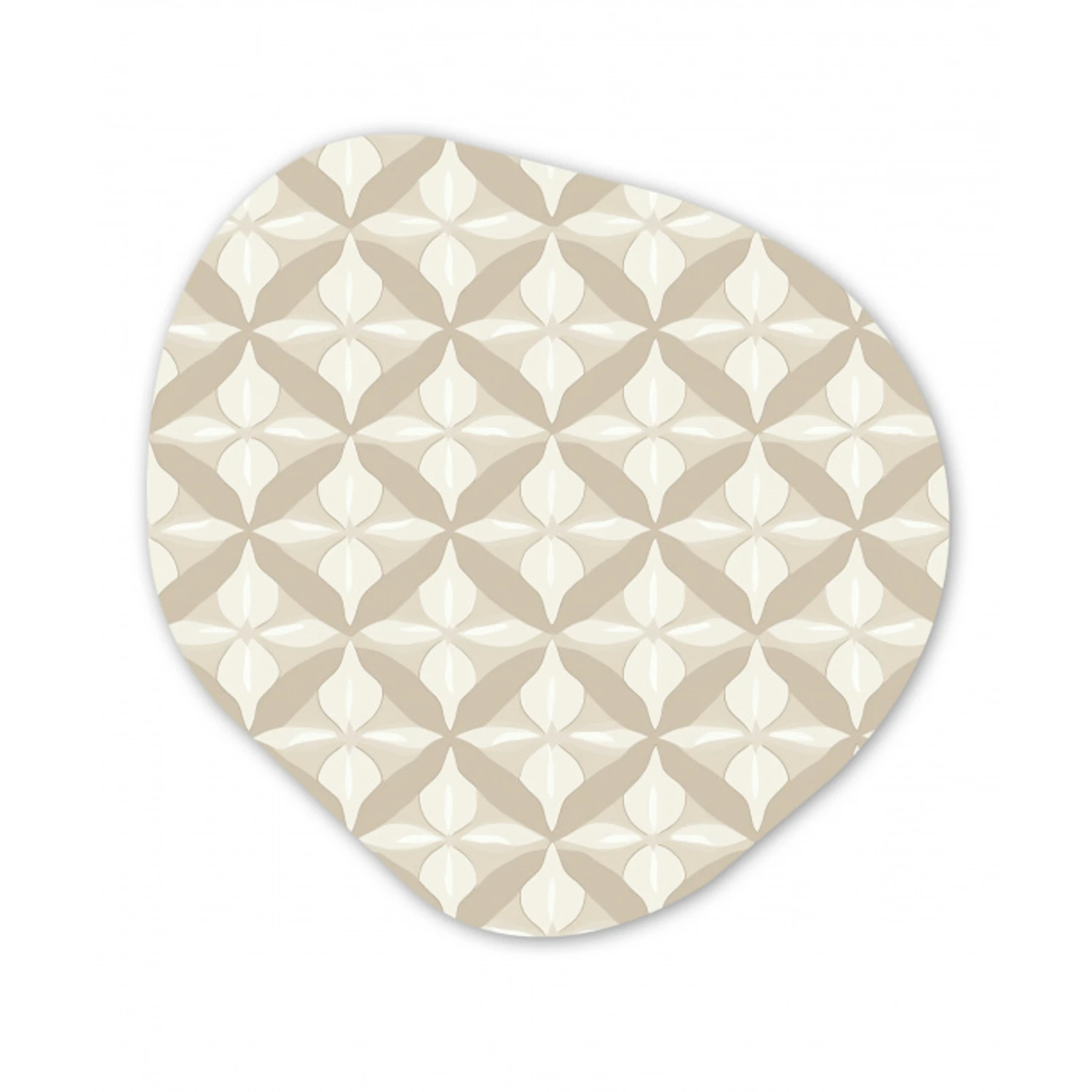 Patroon - Klassiek - Beige Wandcirkel Organisch Aluminium middel 851 -3d