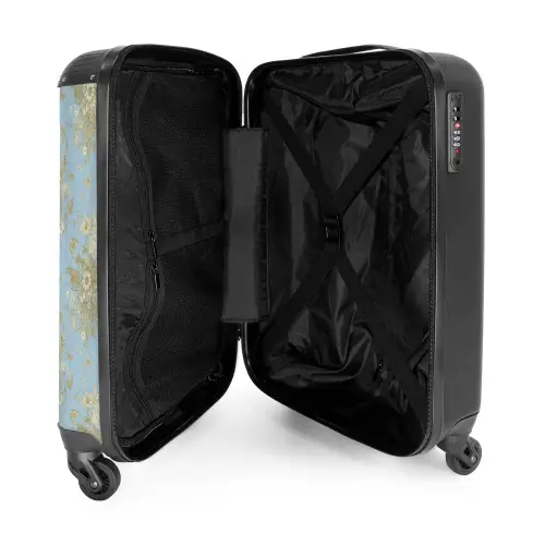 Klassiek boeket patroon blauw NBS - Handbagage koffer - Kinderen Unisex middel -binnenkant