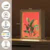 Bladeren - Nerven - Oranje - Structuur Light Box met kabel (Tafellamp) klein -USP_NL