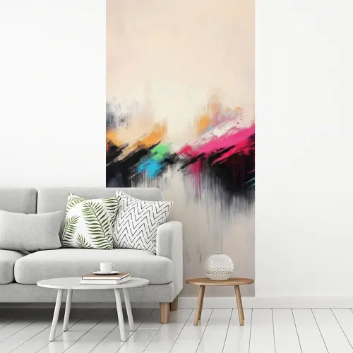 Dynamisch - Abstract - Kleurrijk - Zwart fotobehang vinyl groot -woonkamer