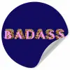 Badass - Panterpint - Schaduw - Roze Wandcirkel behangsticker klein -3d