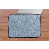Abstract - Blauw - Bladeren laptophoes neopreen klein -tafel