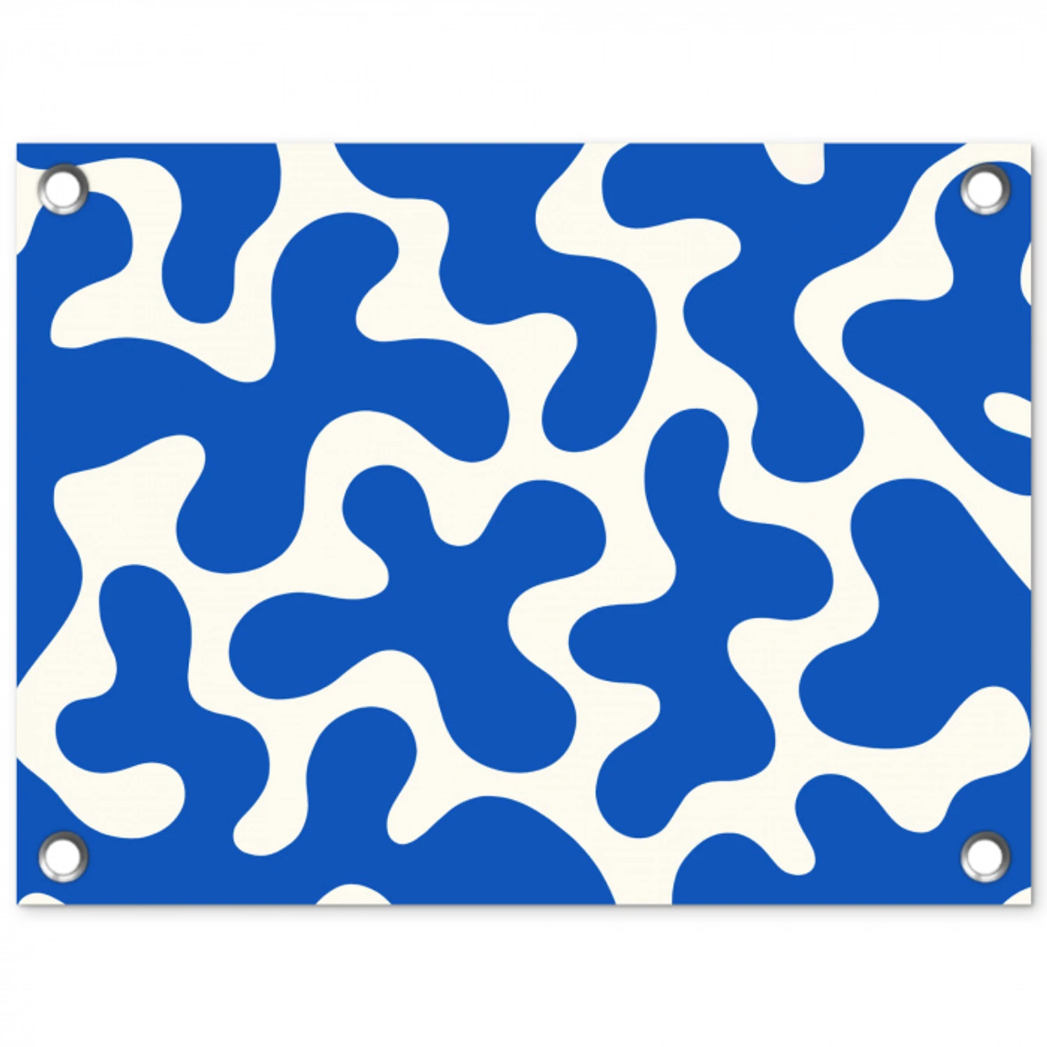 Vormen - Abstract - Blauw - Golven tuinposter los doek klein -3d