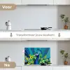 Pauw - Cirkels - Blauw keuken achterwand spatscherm klein -voor_na_NL