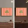 Strepen - Oranje - Verticaal - Ciao bella Light Box met batterij (Wandlamp) middel -sfeer3