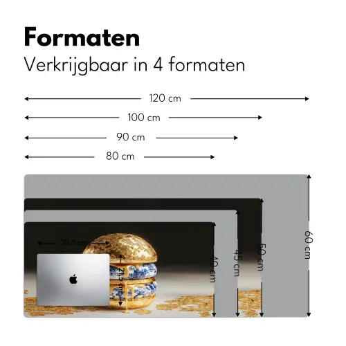 Delftsblauw - Goud - Burger Muismat XXL klein -sfeer5