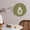 Avocado - Minimalistisch - Illustratie - Groen Akoestische PET Vilt - Rond klein -sfeer3