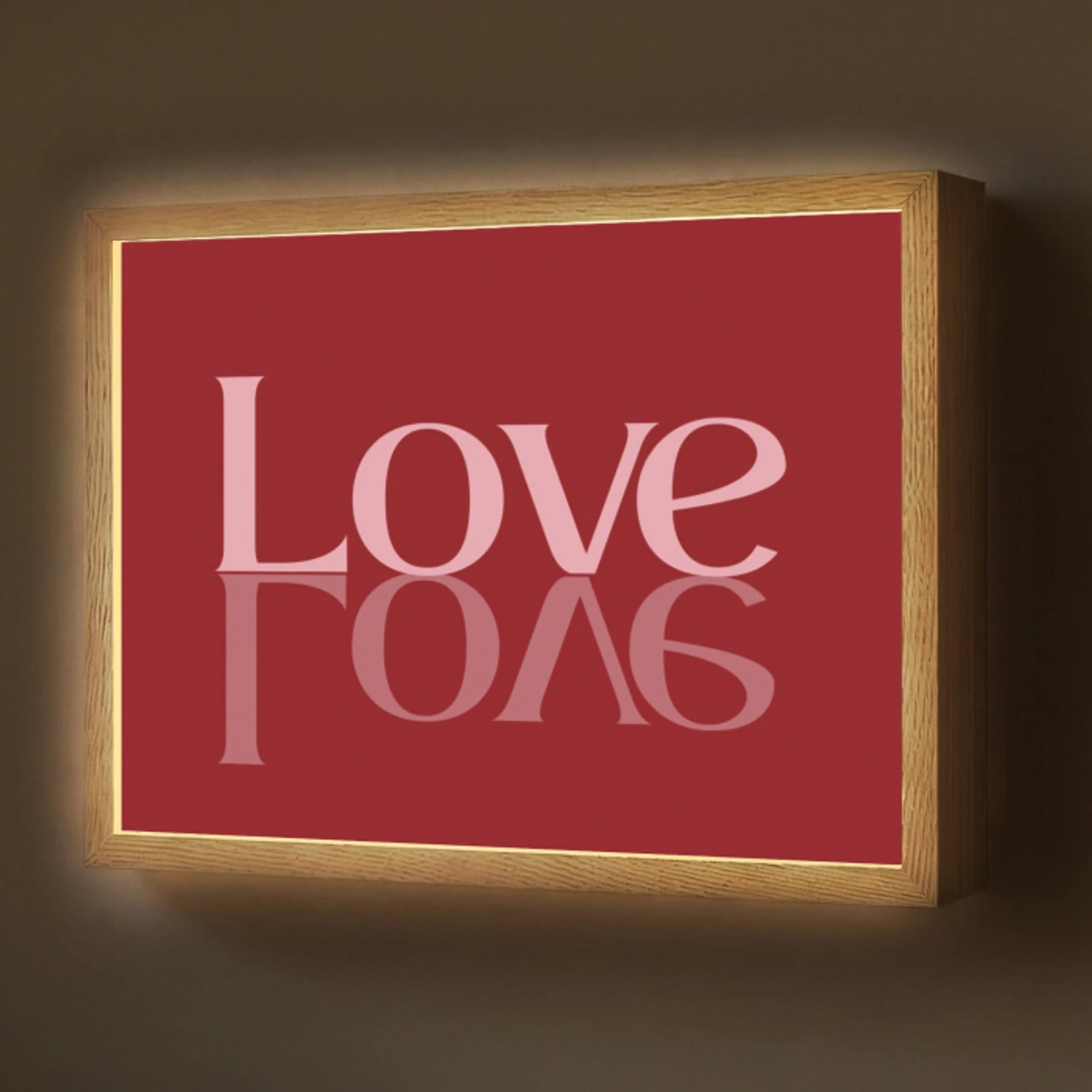 Love - Spiegeling - Rood Light Box met batterij (Wandlamp) middel -z3d_website