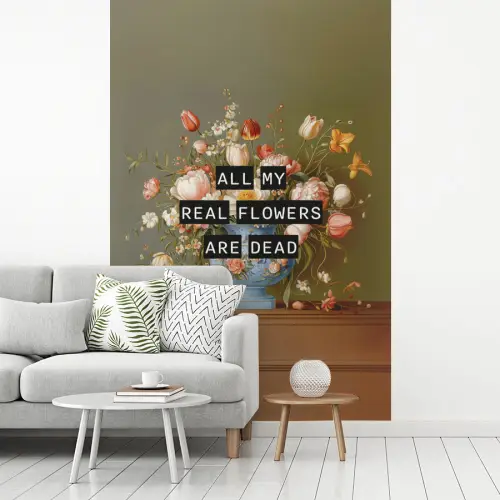 Bloem - Quote - Vintage - Art fotobehang vinyl groot -woonkamer
