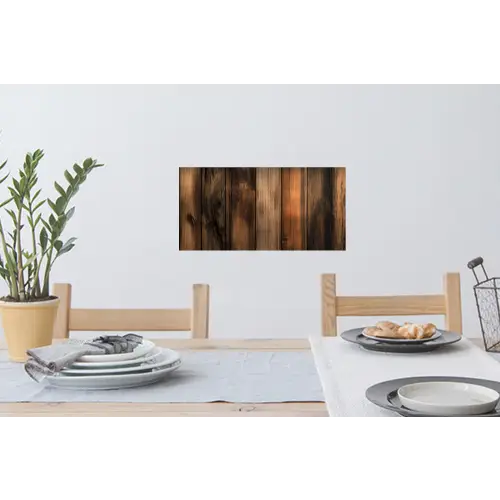 Hout - Rustiek - Donkere Planken Muursticker klein -eettafel