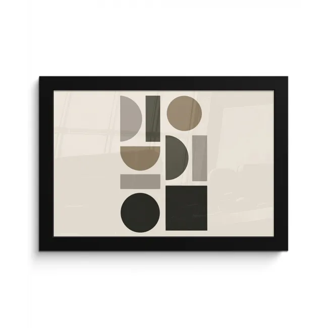 Natuurlijke tinten - Grafisch - Verticale compositie fotolijst zwart zonder passe partout klein -3d