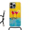 Glazen - Cocktail - Citroen - Kers Hoesje iPhone 16 Pro Max met koord klein -3d