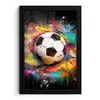Voetbal - Verf - Kleuren - Zwart - Wit fotolijst zwart zonder passe partout klein -3d