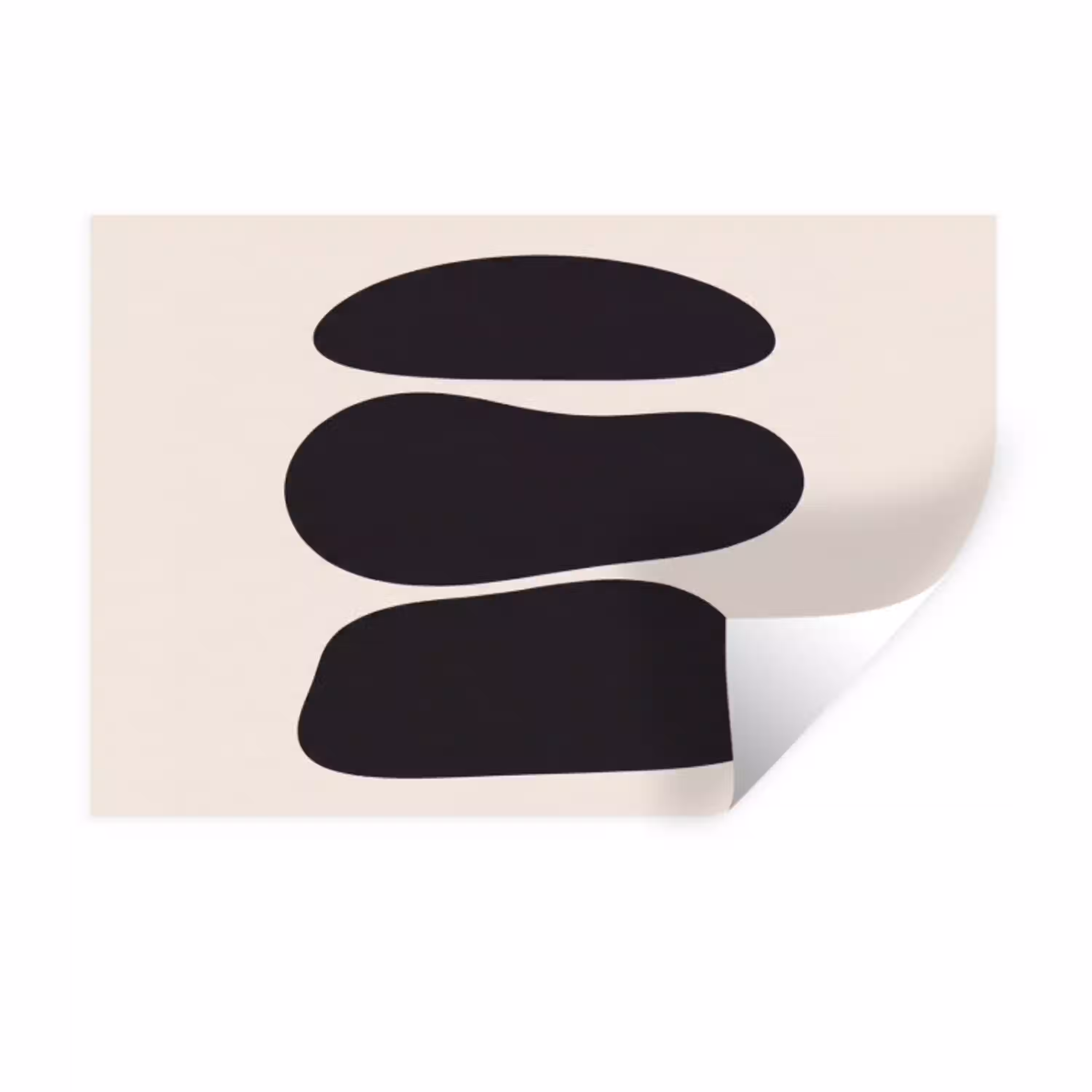 Vormen - Organisch - Zwart Muursticker klein -3d