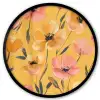 Bloemen - Geschilderd - Geel Fotolijst rond zonder passe partout klein -3d