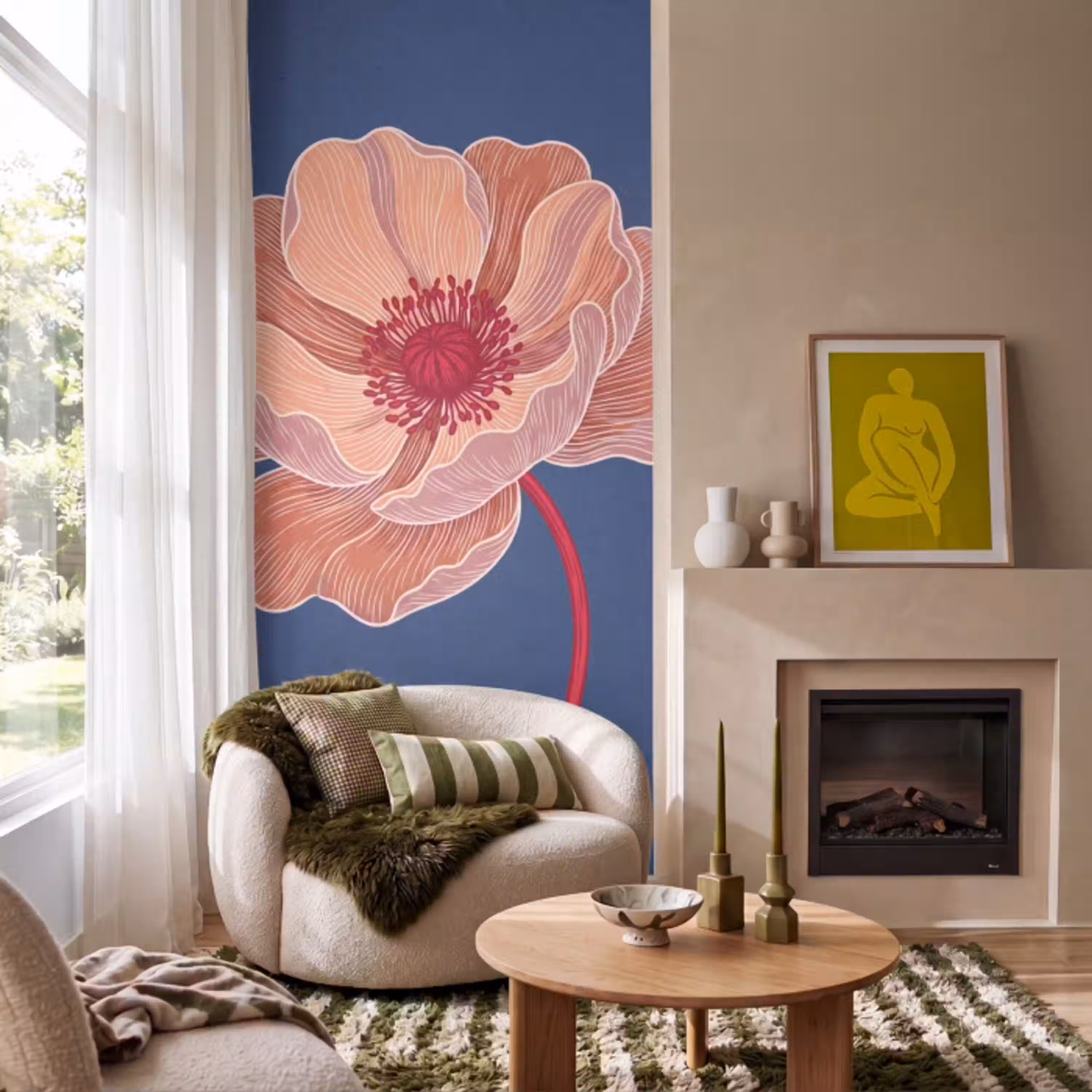 Bloemen - Modern - Abstract Behang Vlies klein -sfeer2