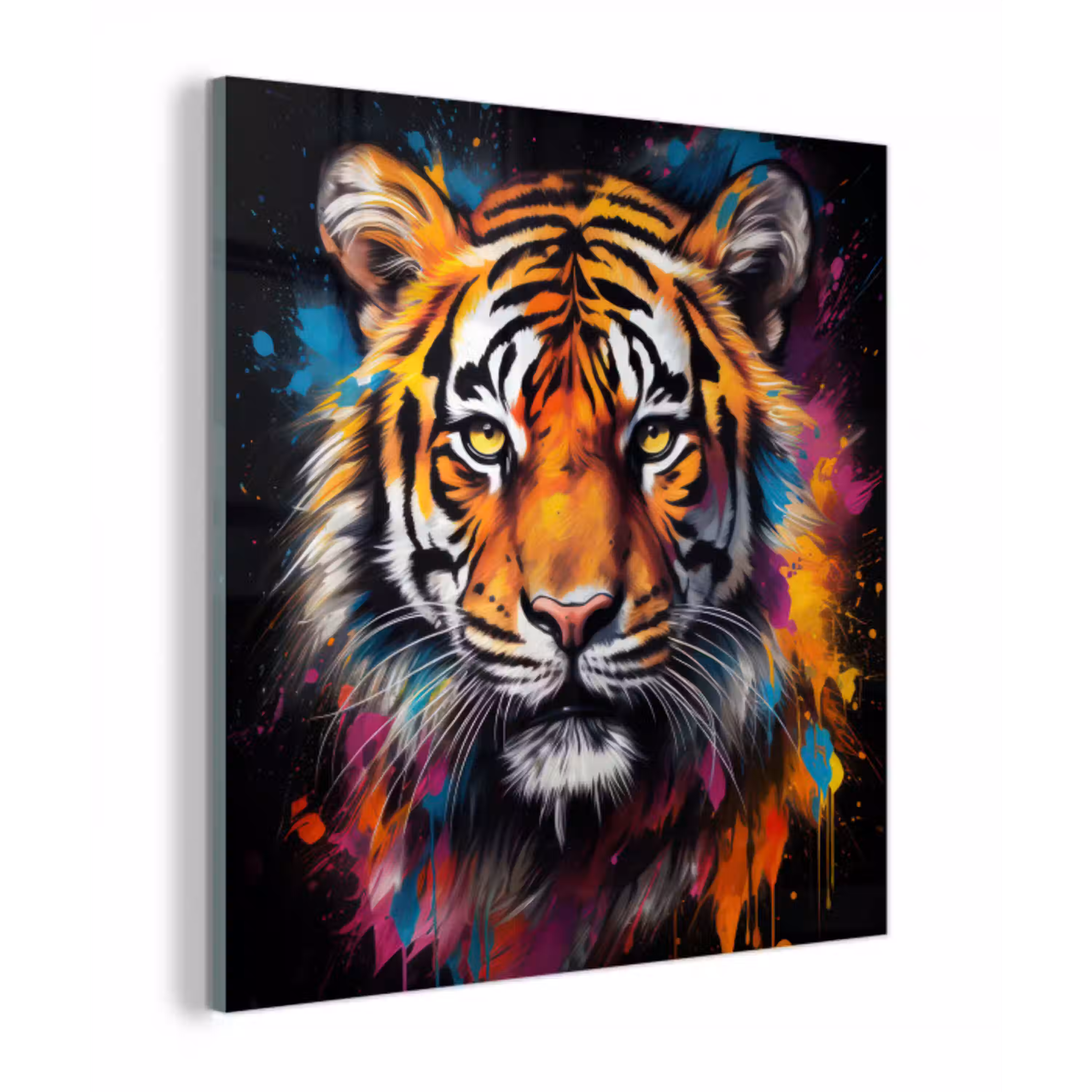 Tijger - Graffiti - Dieren - Zwart plexiglas 5mm klein -z3d