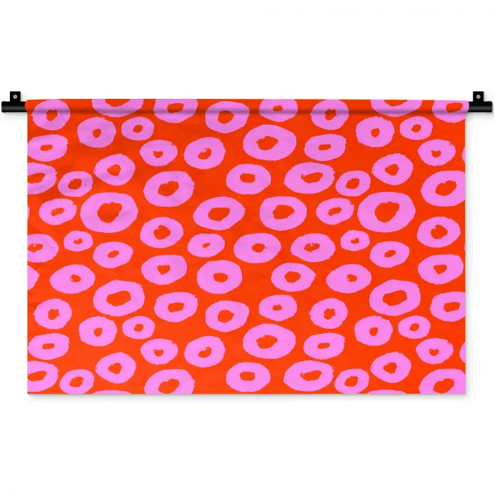 Rondjes - Roze - Rood Wandkleed katoen klein 269 -zz3d