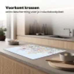 Weidebloemen - Illustratie - Kleurrijk Inductie beschermer vinyl 3mm klein -sfeer1
