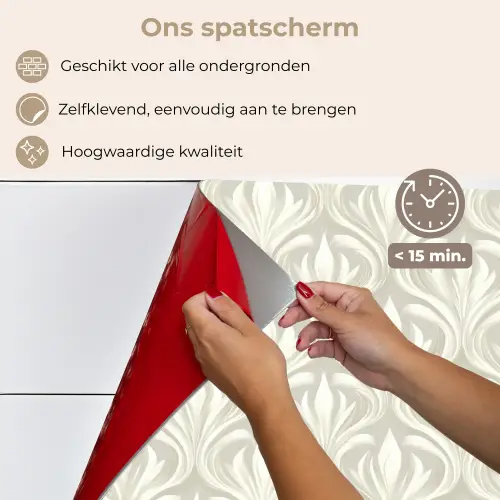 Barok - Patroon - Beige keuken achterwand spatscherm klein 900 -spatscherm_NL