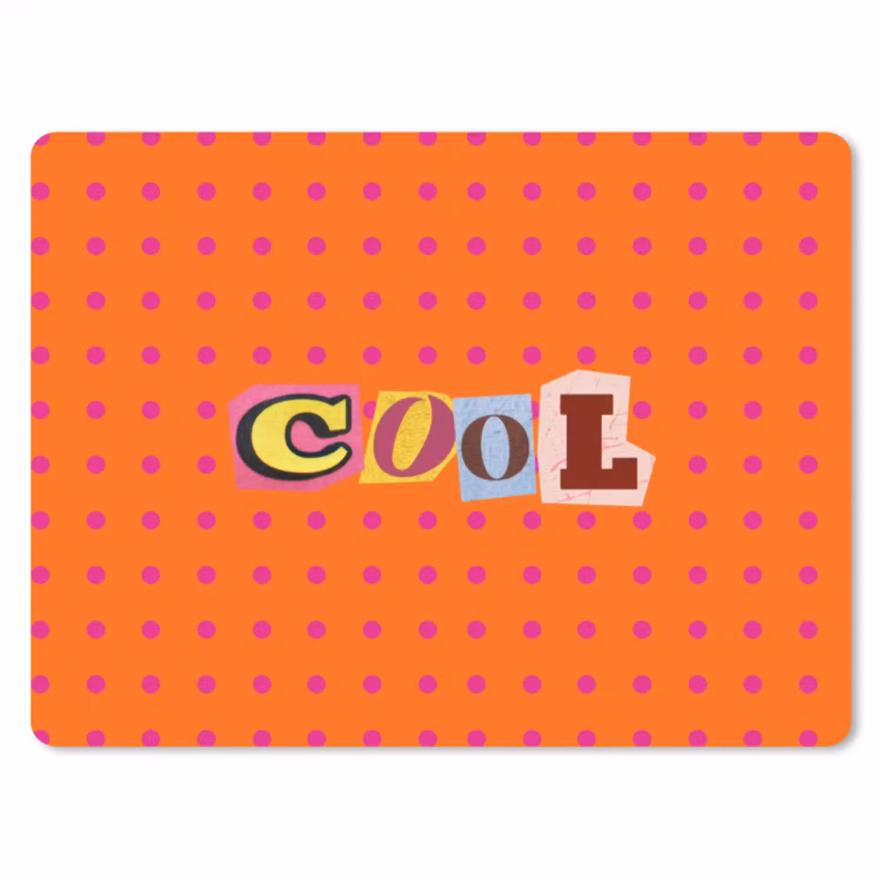 Cool - Stippen - Oranje muismat rubber klein -3d